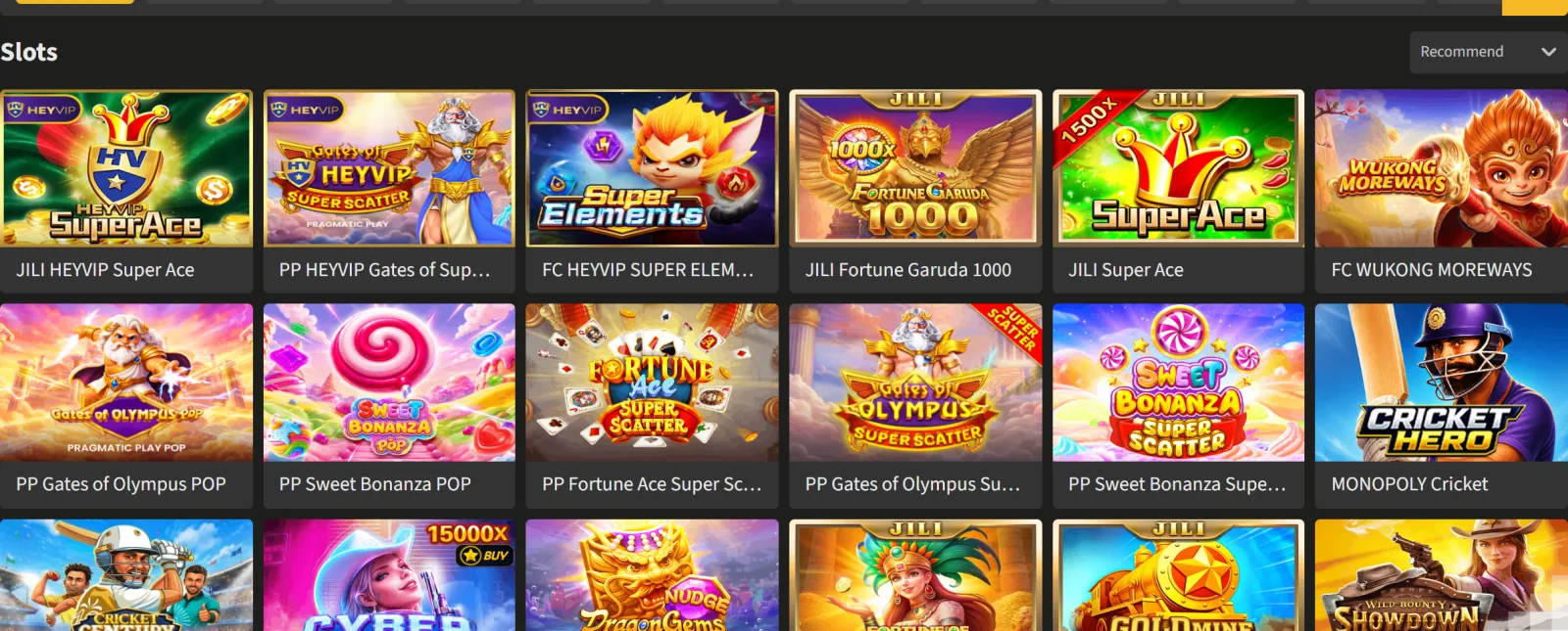 Slots tab of the Jeetwin casino lobby with studio chips, Search Games and the slot tile grid