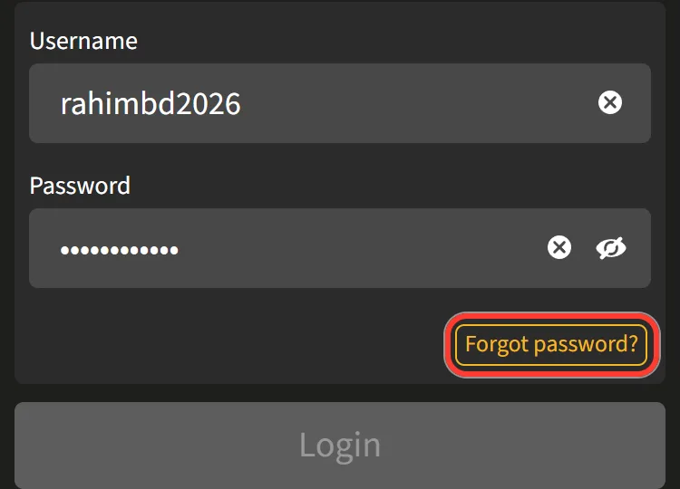 Forgot password link highlighted in the Jeetwin login window